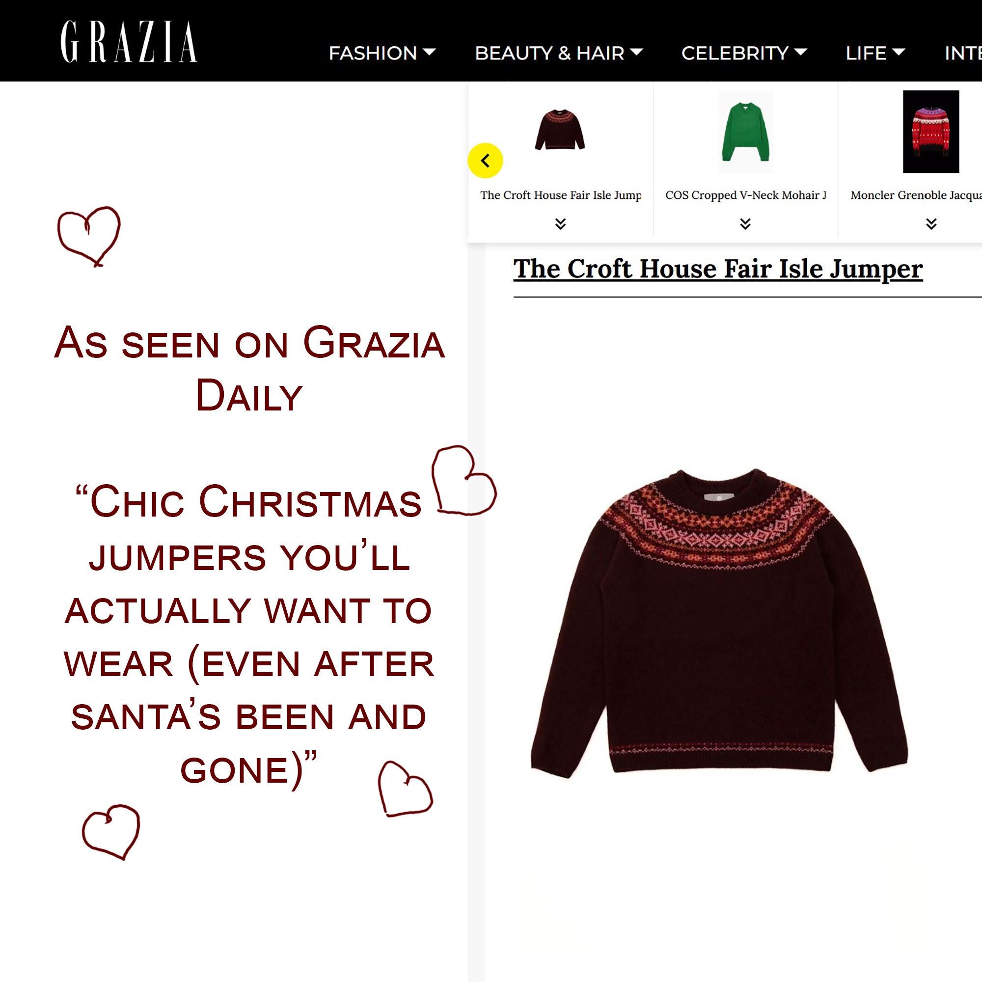 Grazia - Chic Christmas jumpers you'll actually want to wear!