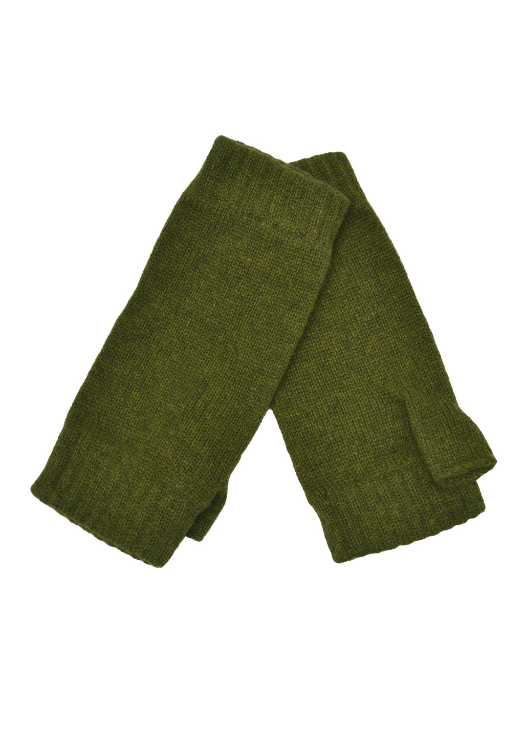 Women's Scottish Cashmere Wrist Warmers - Moss Green