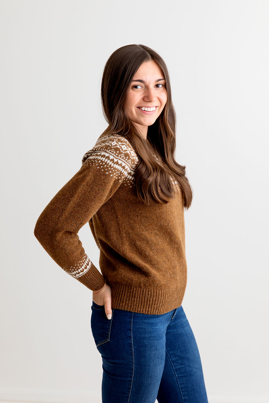 fairisle brown jumper sweater womens yoke aviemore ski