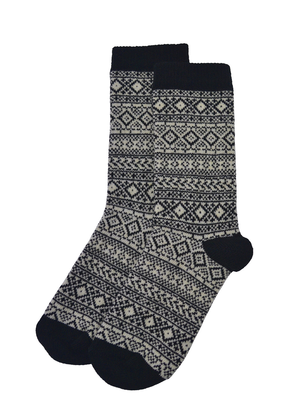 Donegal Wool Hat & Fair isle Socks Gift Box Set in Black