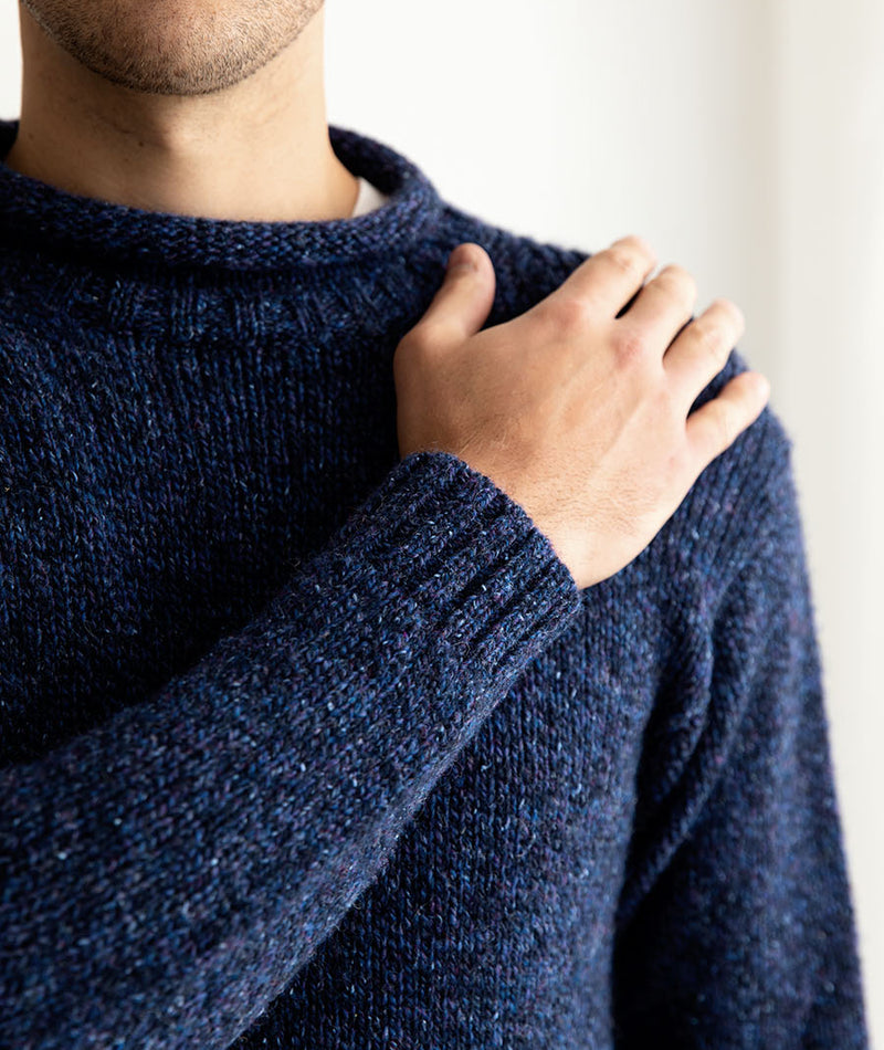 mens chunky blue mark wool jumper sweater