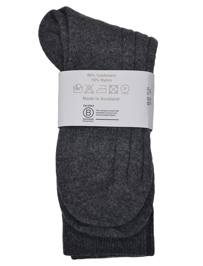 b corp certified mens grey cashmere socks
