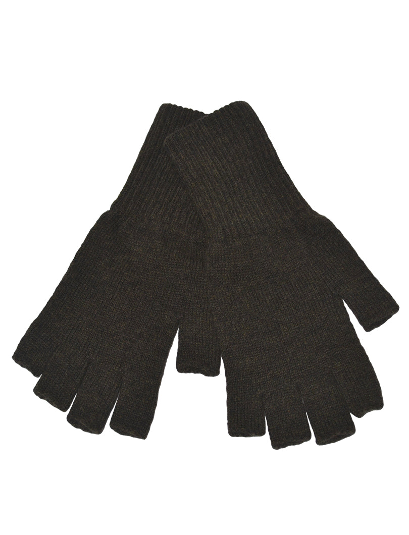 Mens Scottish Lambswool Fingerless Gloves