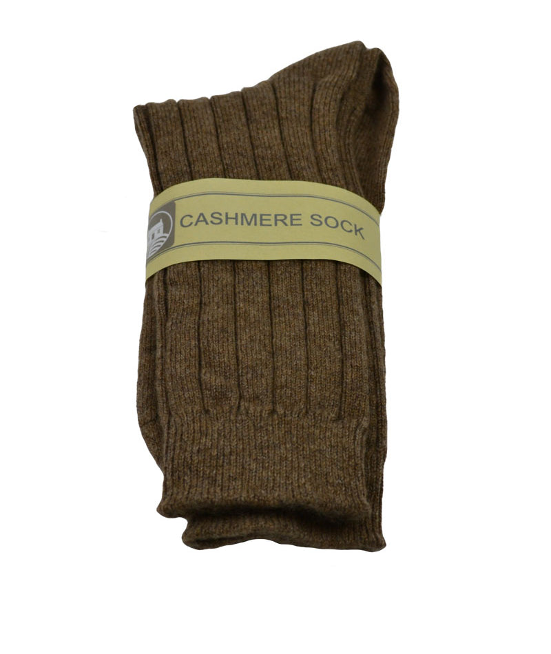 Mens Scottish Cashmere Socks. Otter Brown