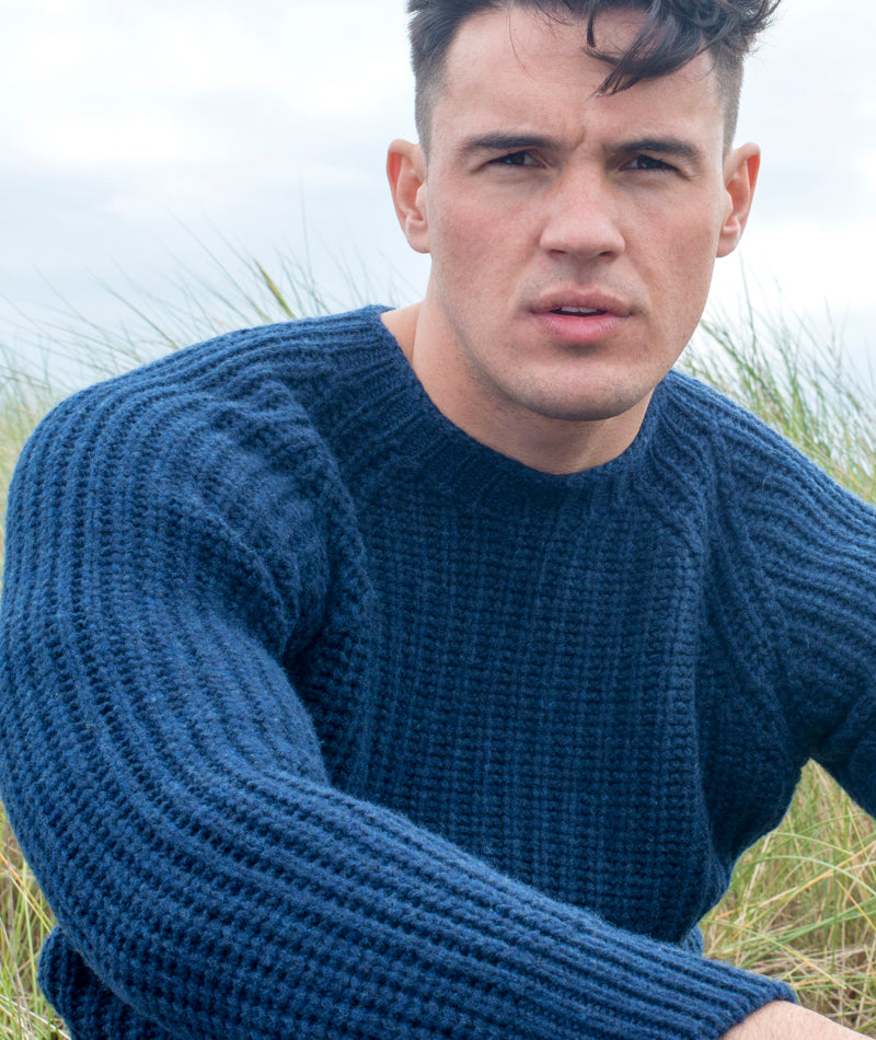 Mens Navy Geelong Fishermans Rib Jumper