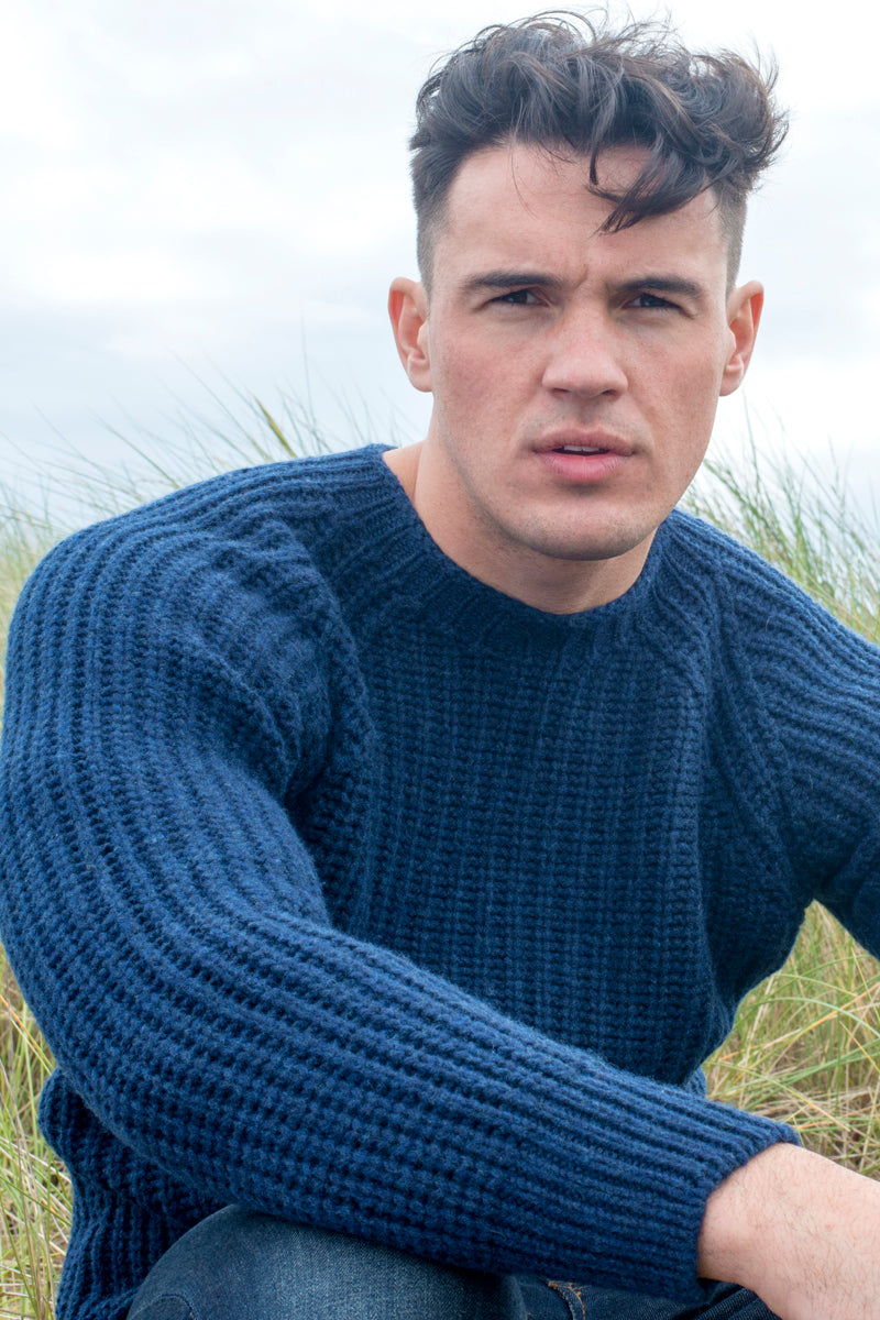 Mens Navy Geelong Fishermans Rib Jumper