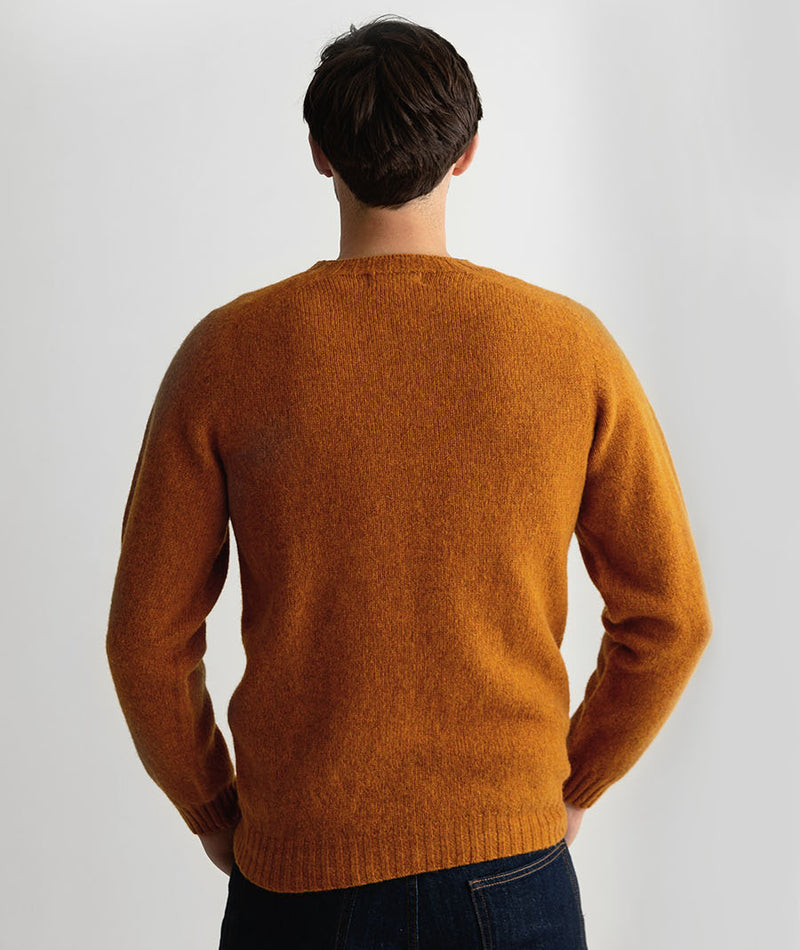 mens vintage orange shetland wool sweater jumper
