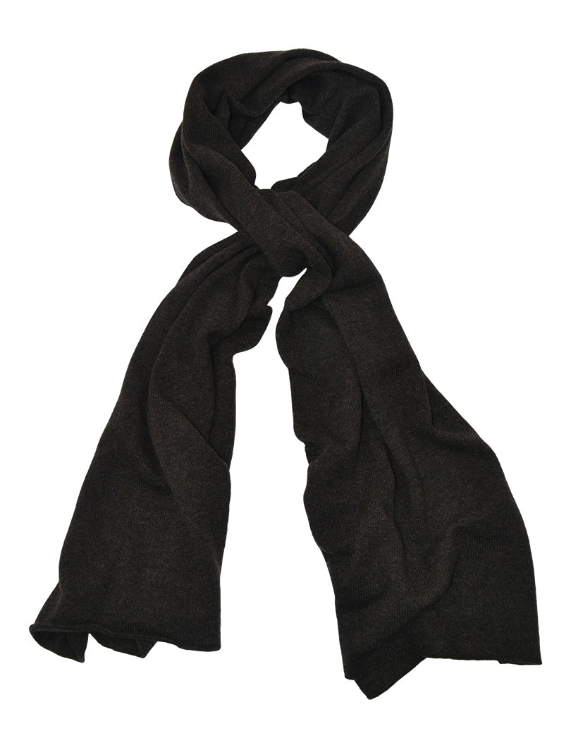 mole brown cashmere scarf on a white background