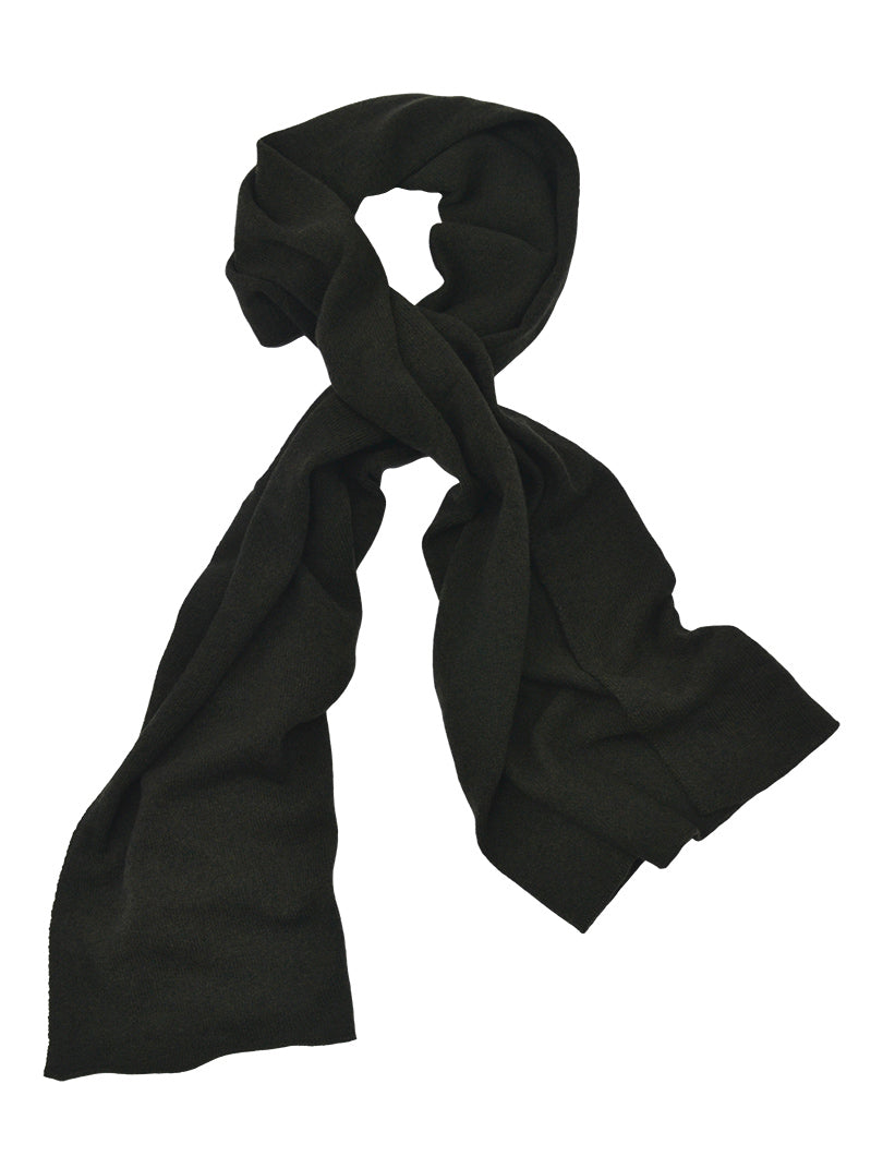 moss green cashmere scarf on a white background