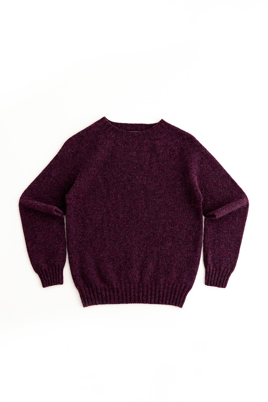 womens aubergine purple wool jumper sweater shetland saddle shoulder