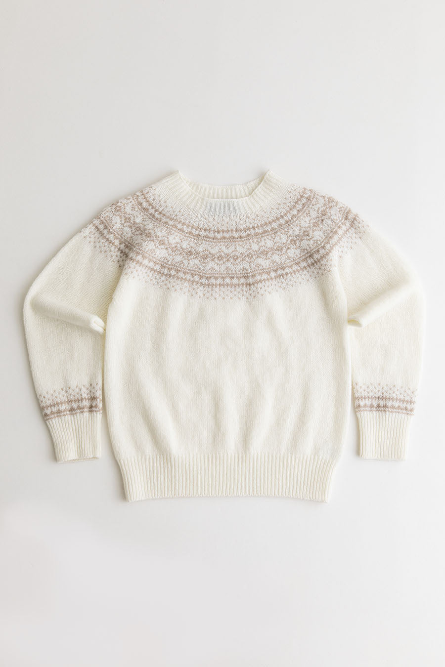 womens aviemore yoke fair isle jumper winter white