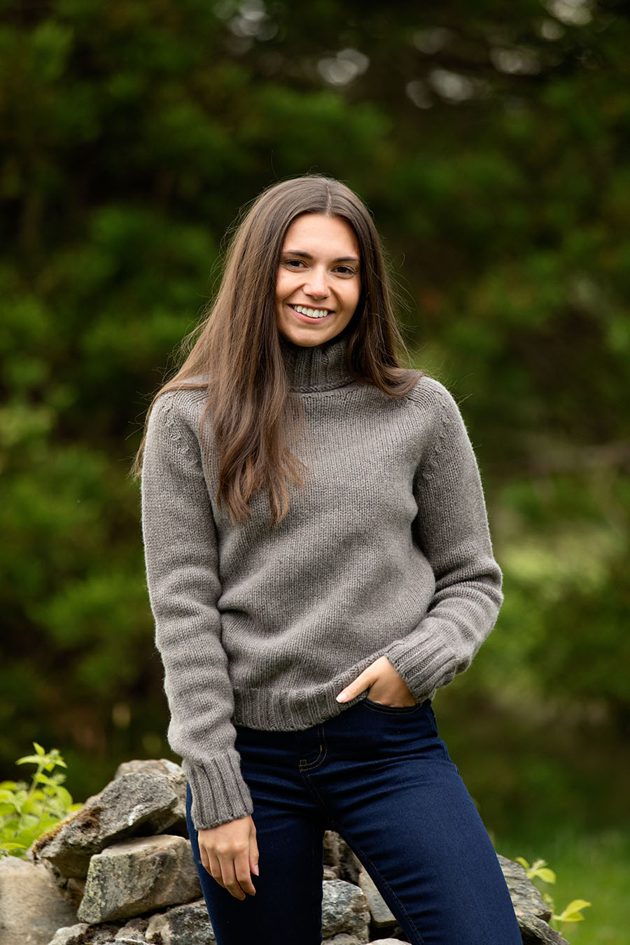 Wool Brown Roll Neck Jumper Womens Women's Cable Roll Neck Jumper