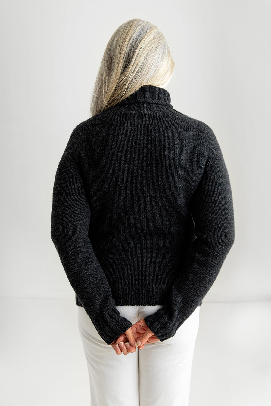 ladies charcoal grey jumper sweater charcoal grey back
