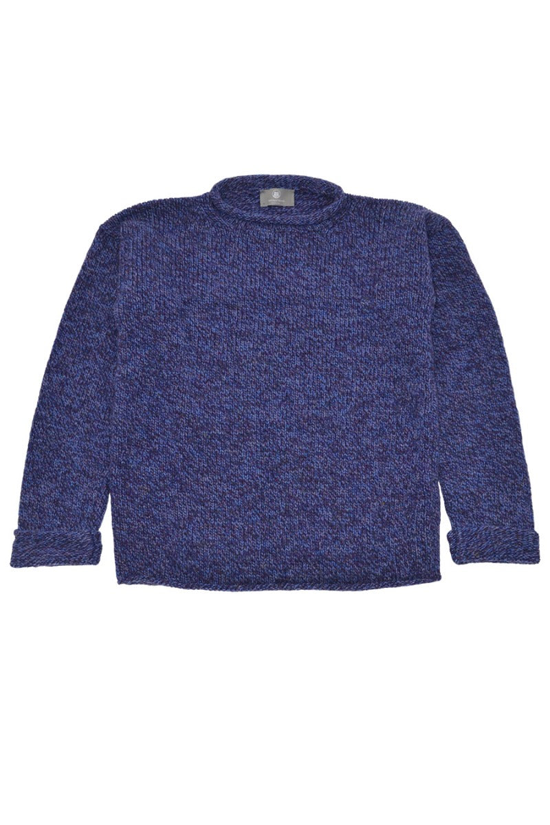 womens chunky wool purple jumper cuffed roll neck