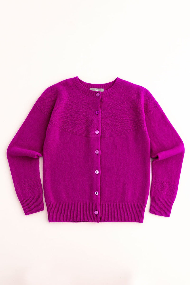 womens fuchsia pink wool cardigan super fine geelong