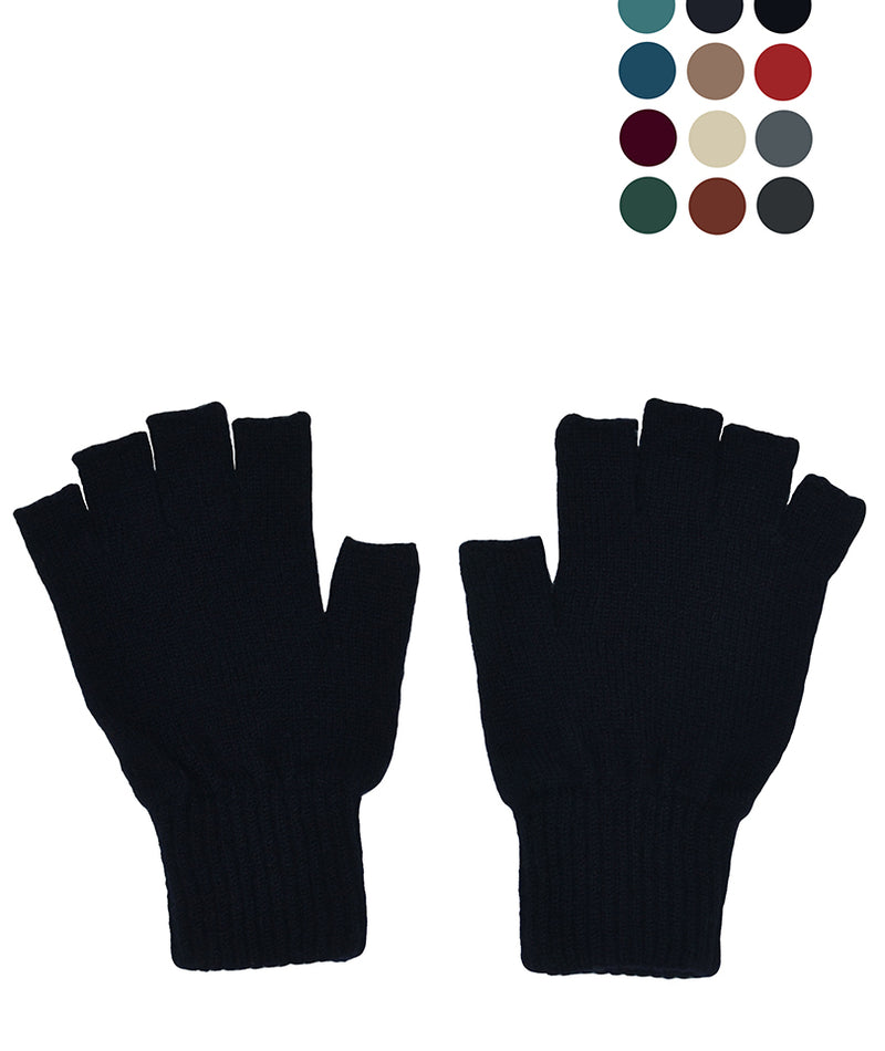 Womens wool fingerless gloves. scottish lambswool