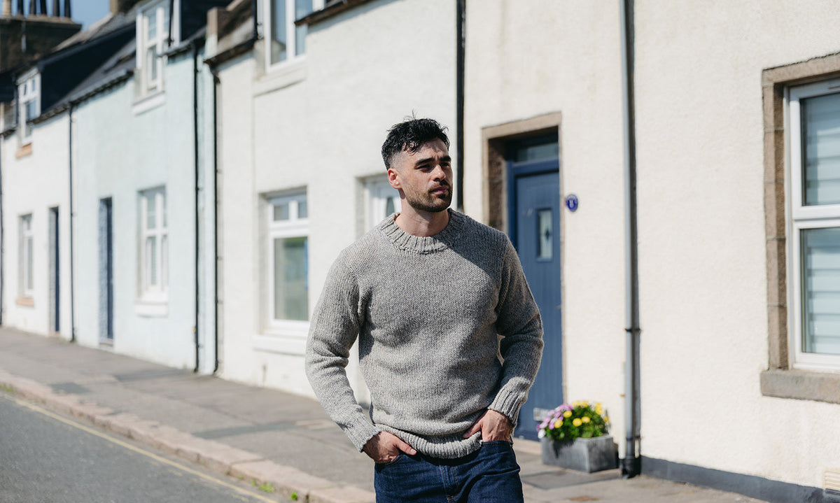 Mens Undyed Natural Wool Sweaters