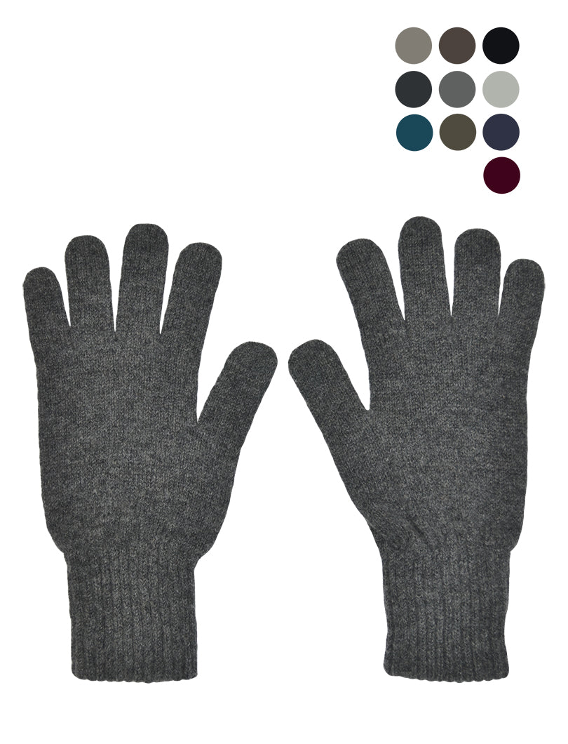 Mens Scottish Lambswool classic gloves. Available in a range of 10 colours including Black, navy, grey, brown, teal and khaki