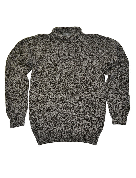 mens undyed wool jumper sweater roll neck chunky ecru black