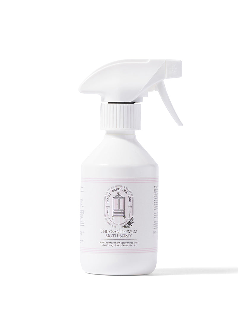 Natural moth killer Chrysanthemum spray bottle on a white background