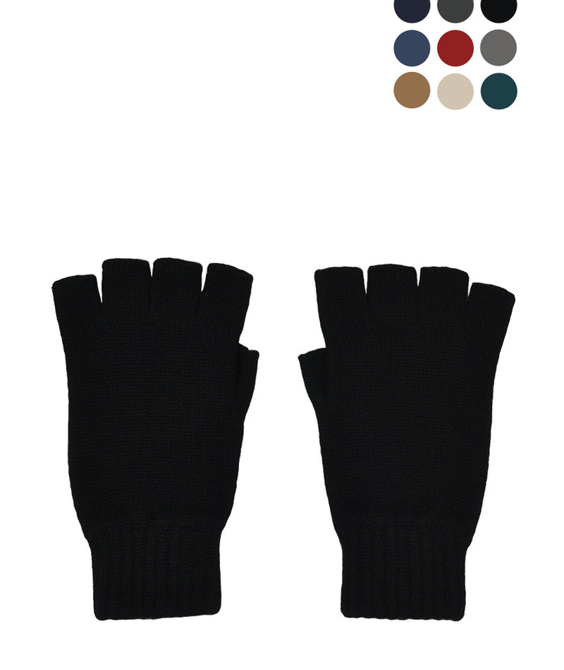 womens cashmere finglerless gloves showing colours available