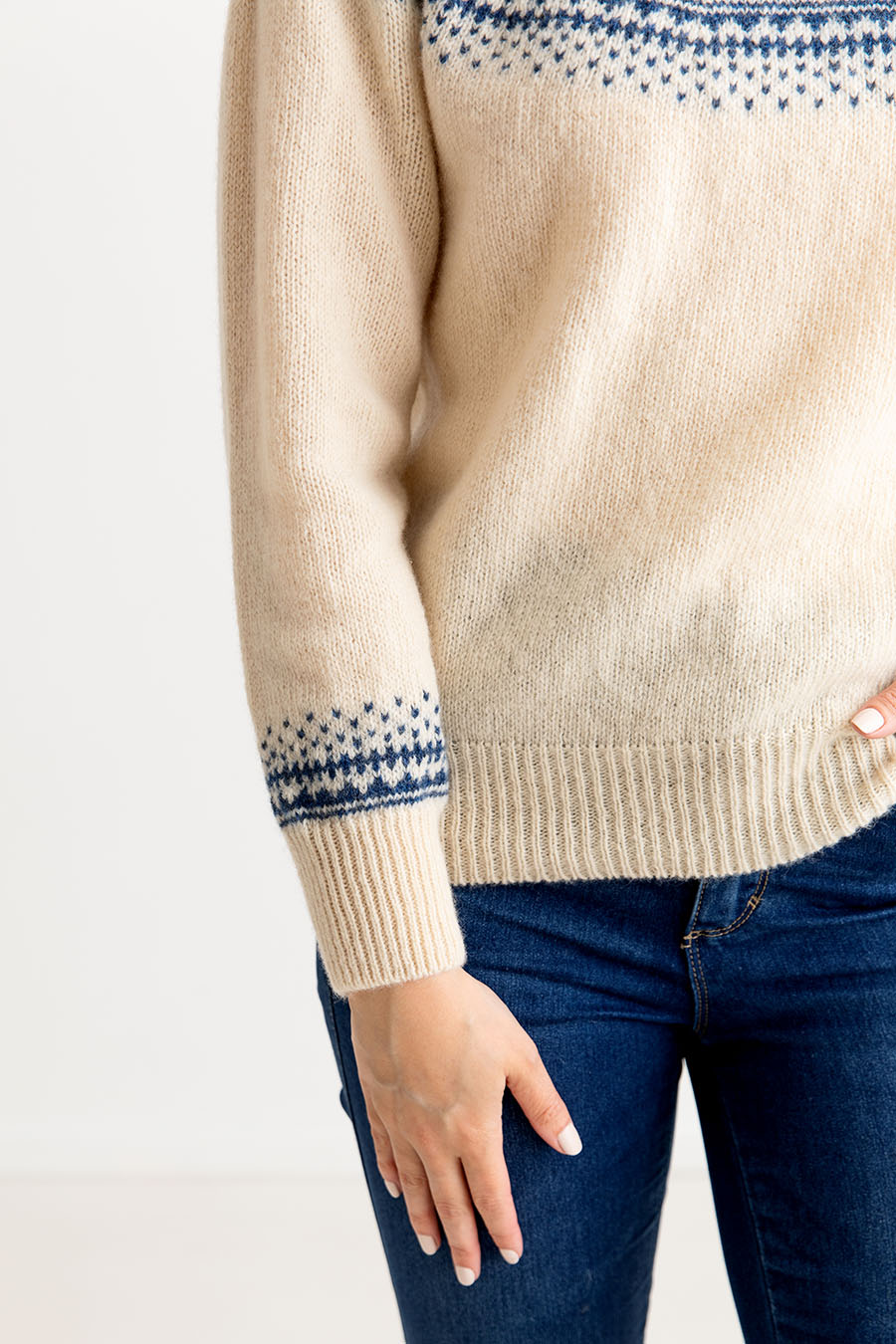 cream fair isle jumper sweater wool aviemore yoke