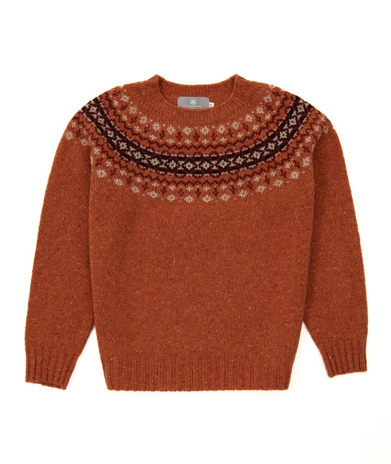 fair isle jumper croft yoke orange
