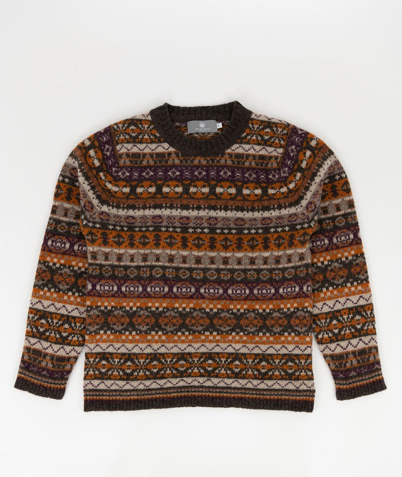 fair isle jumper brown wool drumtochty for women