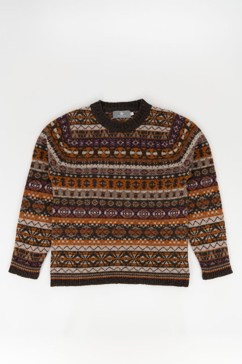 fair isle jumper brown wool drumtochty for women
