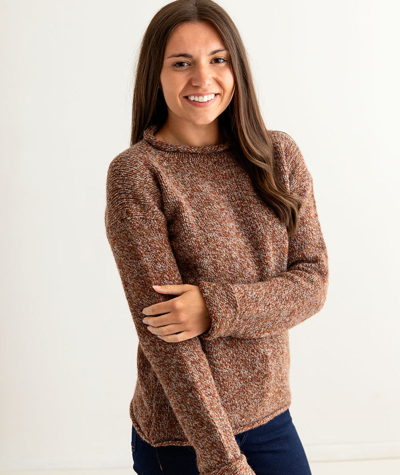 Womens Chunky cuffed jumper Autumn marl