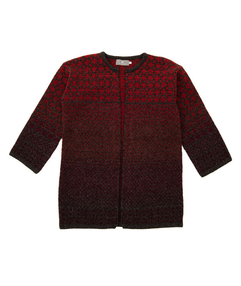 long kimono cardigan red grey