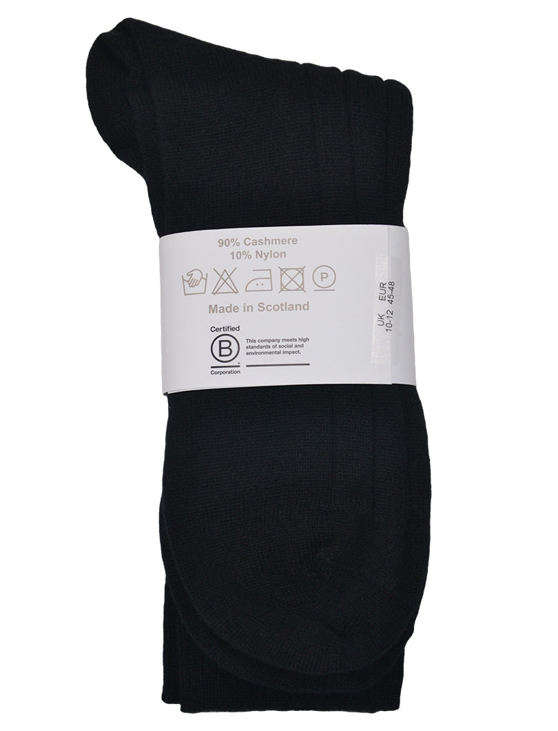 B corp certified mens black cashmere socks