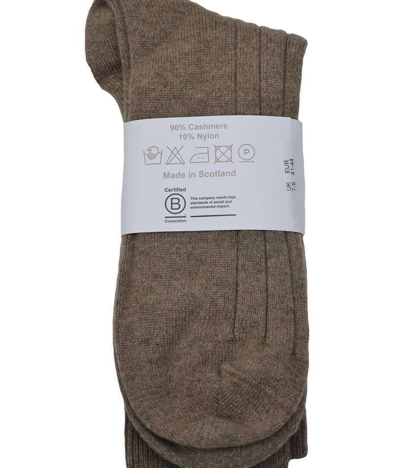 B corp certified mens brown cashmere socks