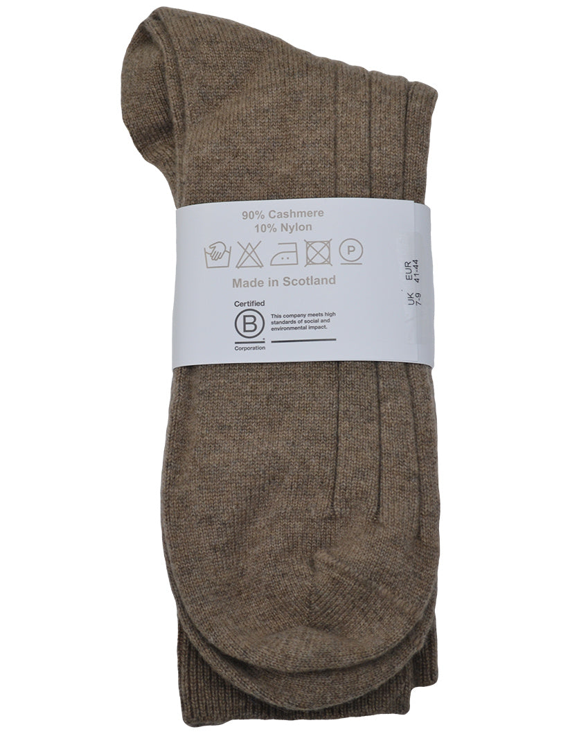 B corp certified mens brown cashmere socks