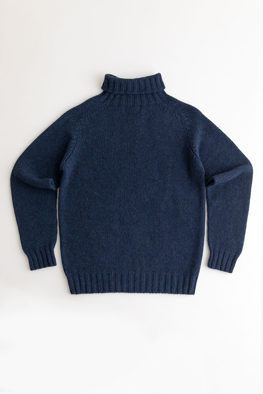 mens chunky geelong polo neck jumper. navy blue