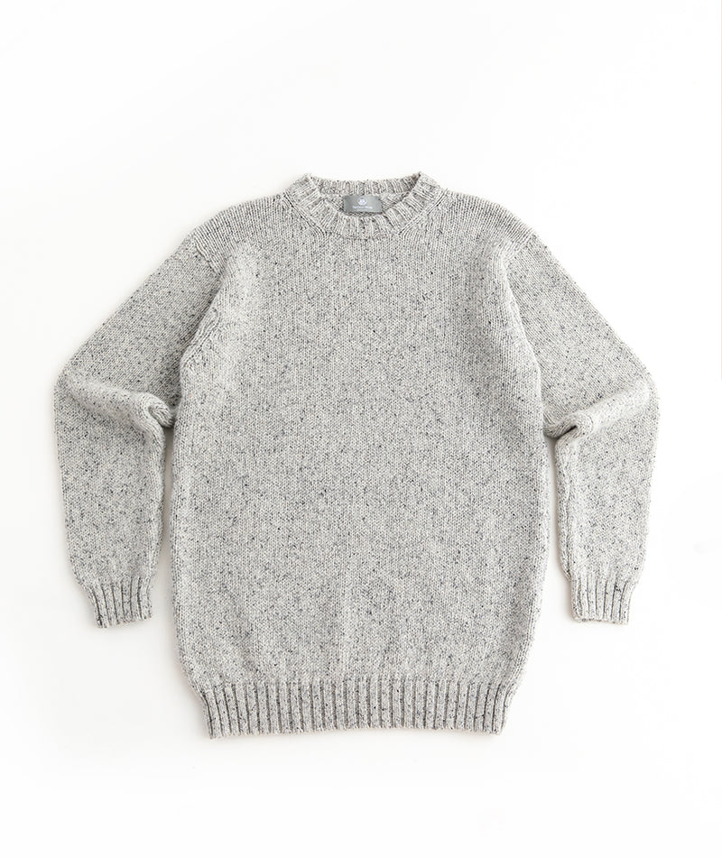mens chunky wool jumper sweater grey gray limestone
