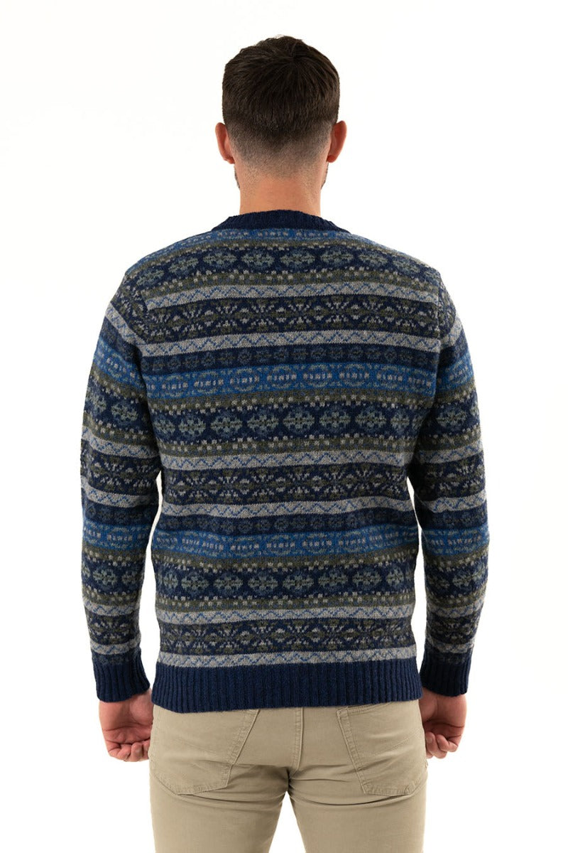 mens fair isle blue jumper drumtochty