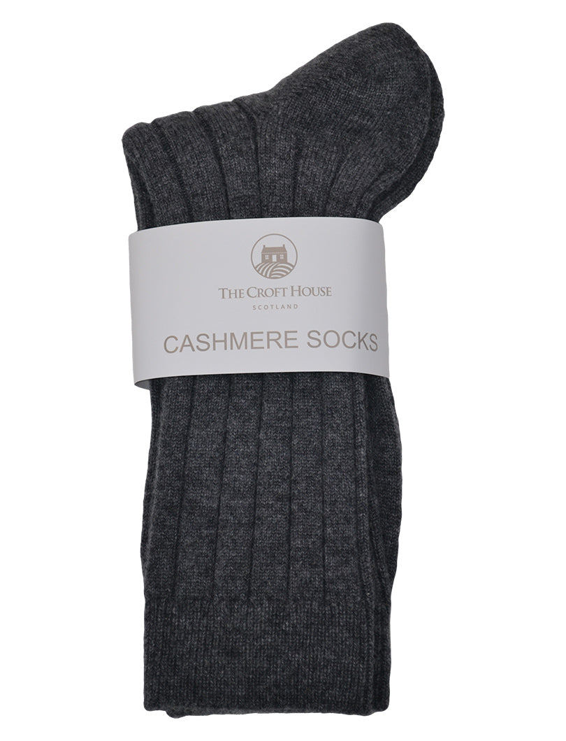 mens grey cashmere socks made in Scotland