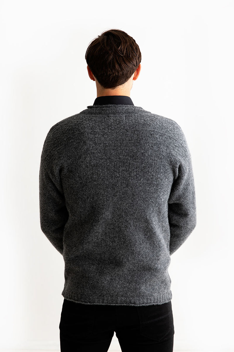 Mens breakwater gansey jumper grey