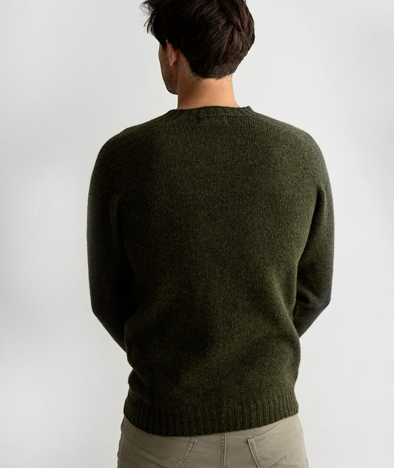 mens shetland wool green jumper sweater