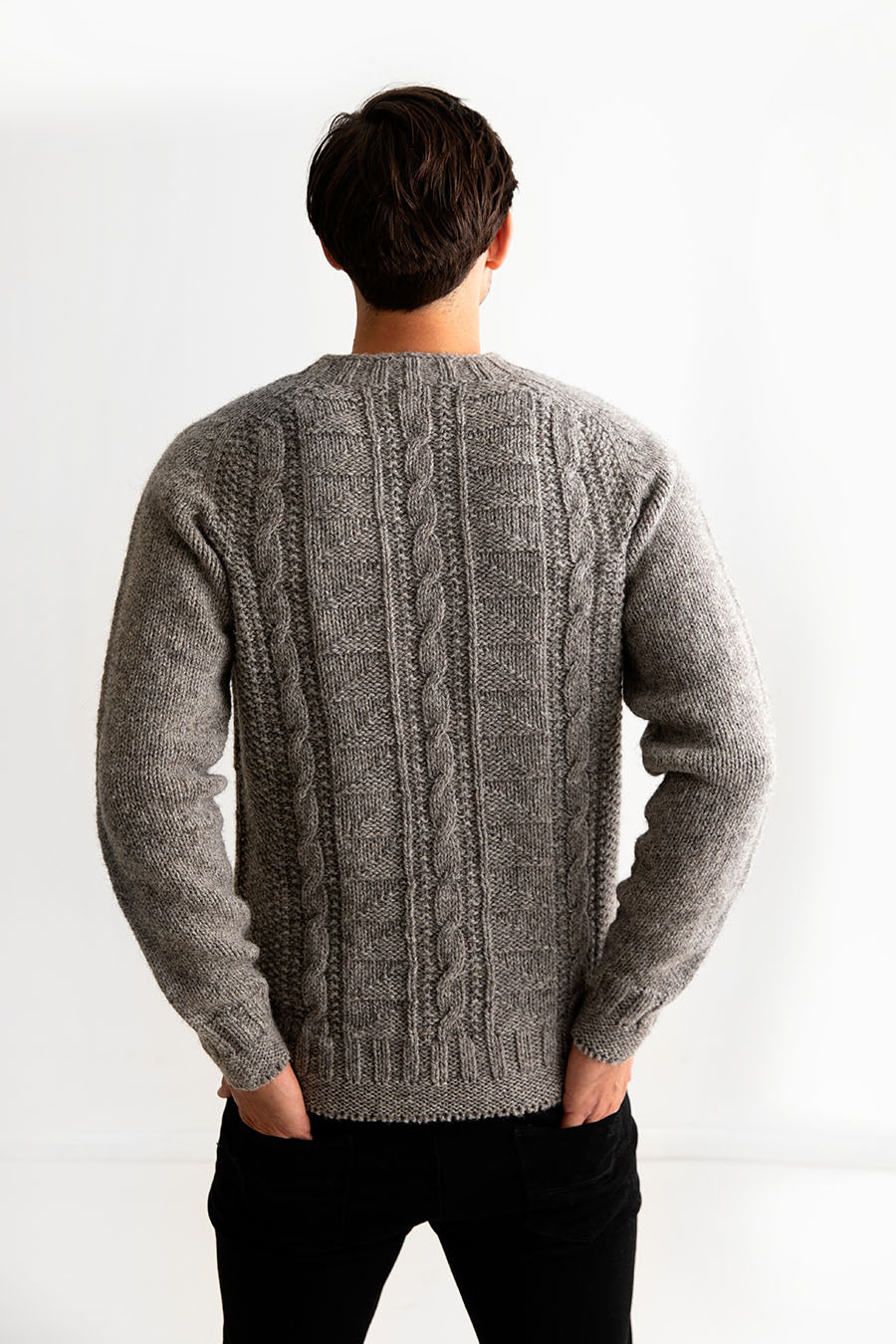 mens natural wool gansey jumper