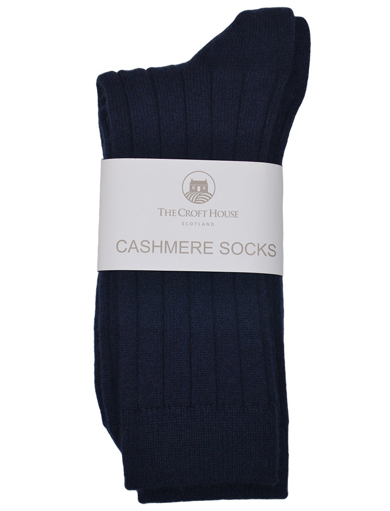 mens navy cashmere socks from Scotland