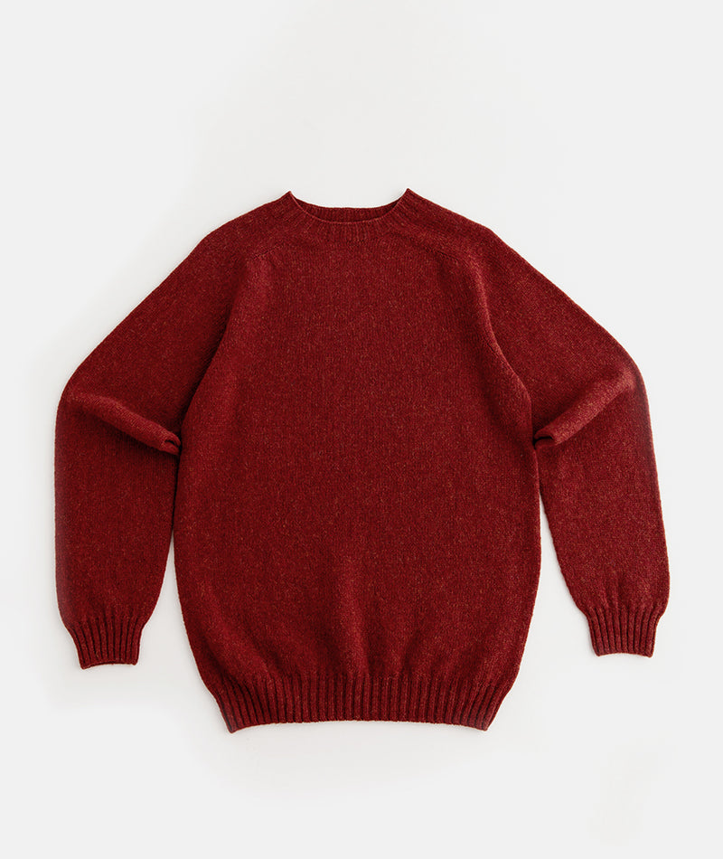mens red shetland wool jumper sweater saddle shoulder