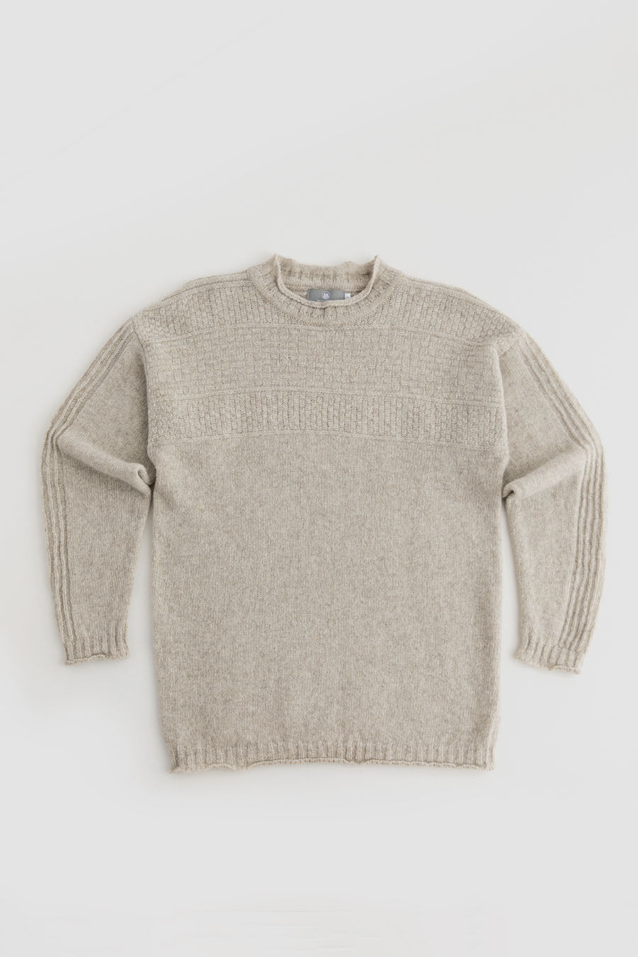 mens gansey jumper sweater wool putty beige scottish breakwater