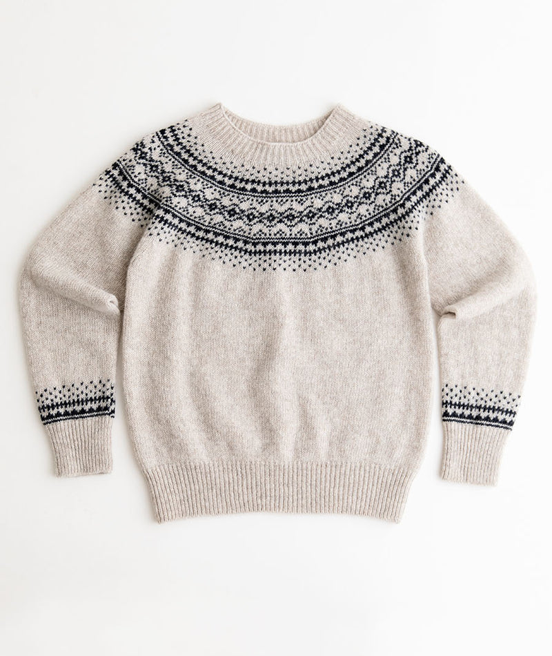 womens aviemore yoke fair isle jumper beige