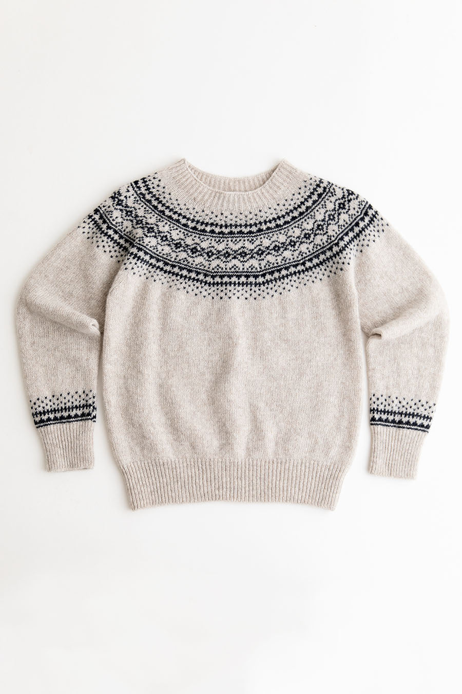 womens aviemore yoke fair isle jumper beige