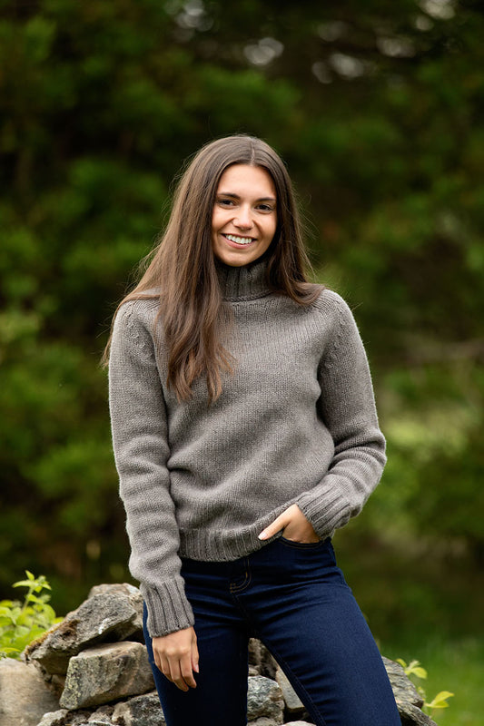 womens brown polo neck jumper sweater soft lambs wool ls
