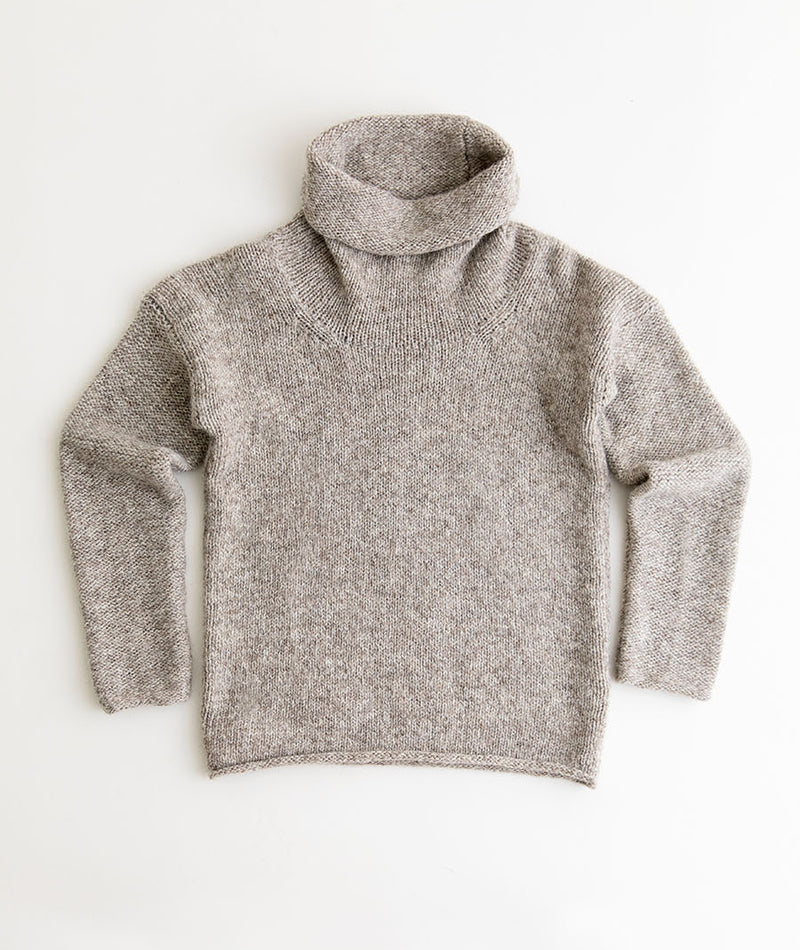 womens chunky cowl neck jumper natural undyed wool