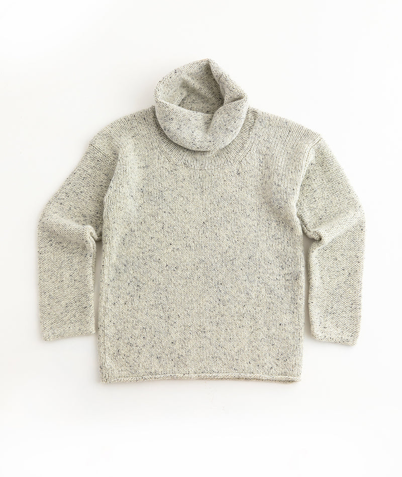 womens chunky wool cowl neck jumper sweater grey