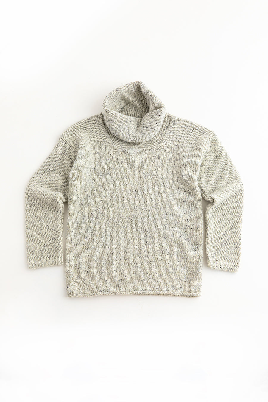 womens chunky wool cowl neck jumper sweater grey